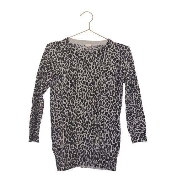 J crew Sweaters - J crew factory animal print merino wool lightweight sweater size small